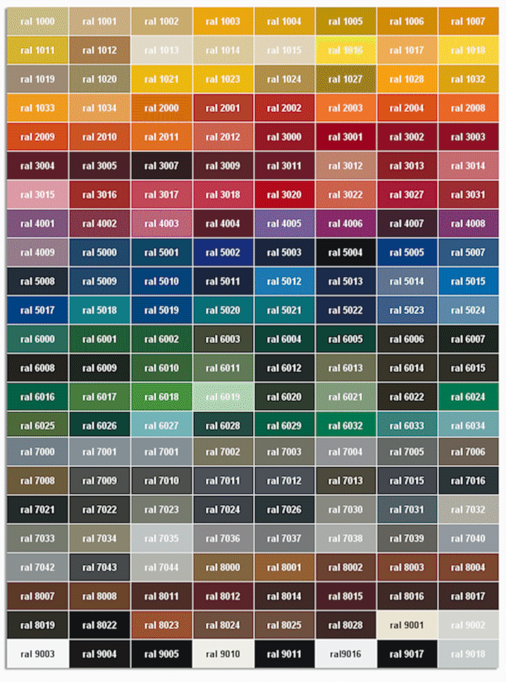 Epoksi Renk Kartelası